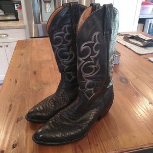 Trinity River Co. Ferrini Python Skin Cowboy Boot